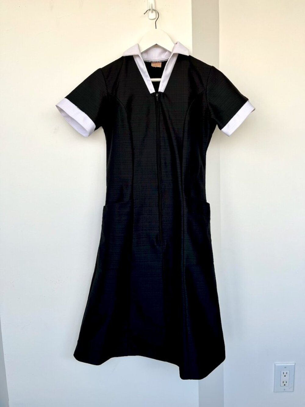 Vintage Batco Maid Uniform XS Black White Rocky Horror Magenta Costume